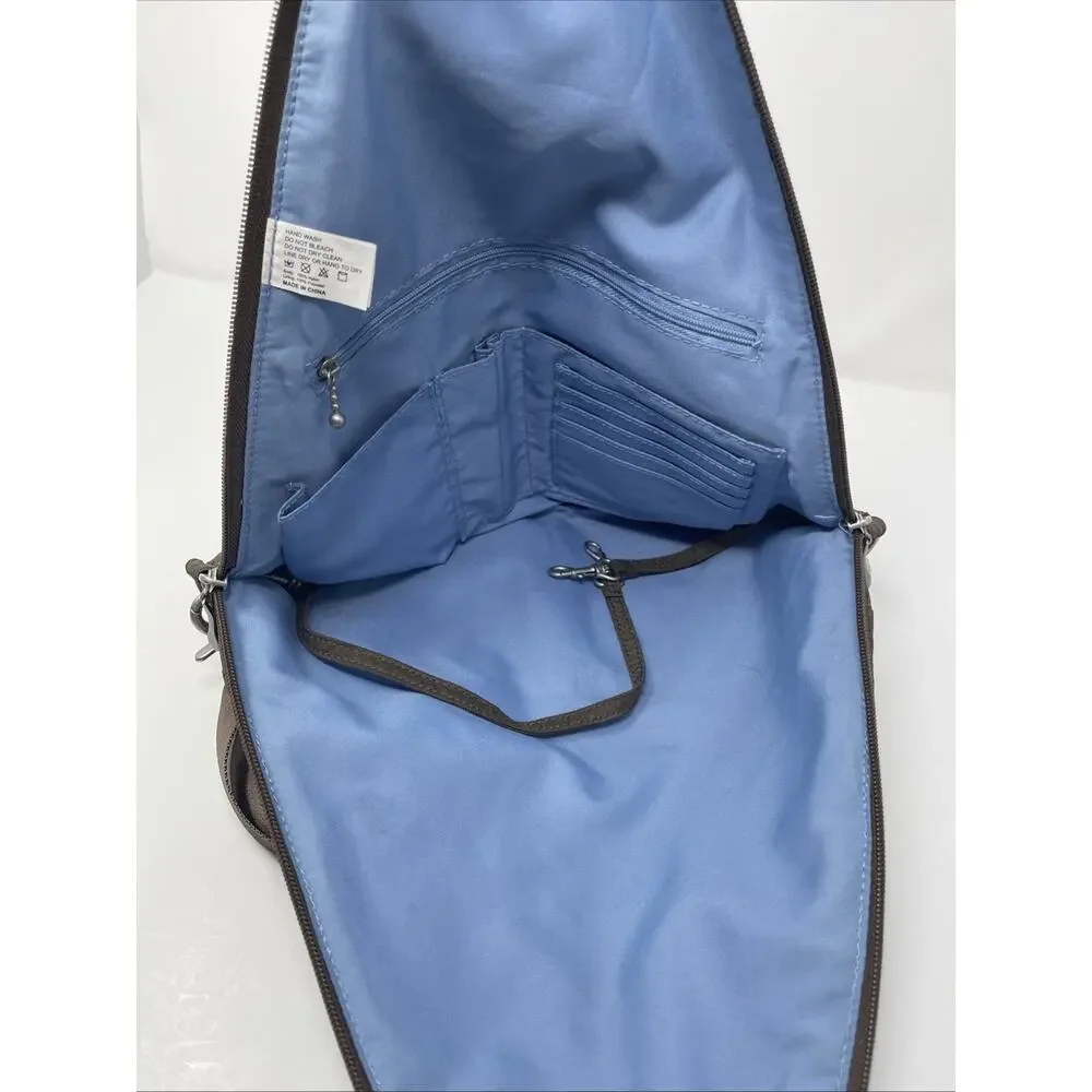 Baggallini Traverse Backpack Brown Convertible Sling Bag Work And Travel